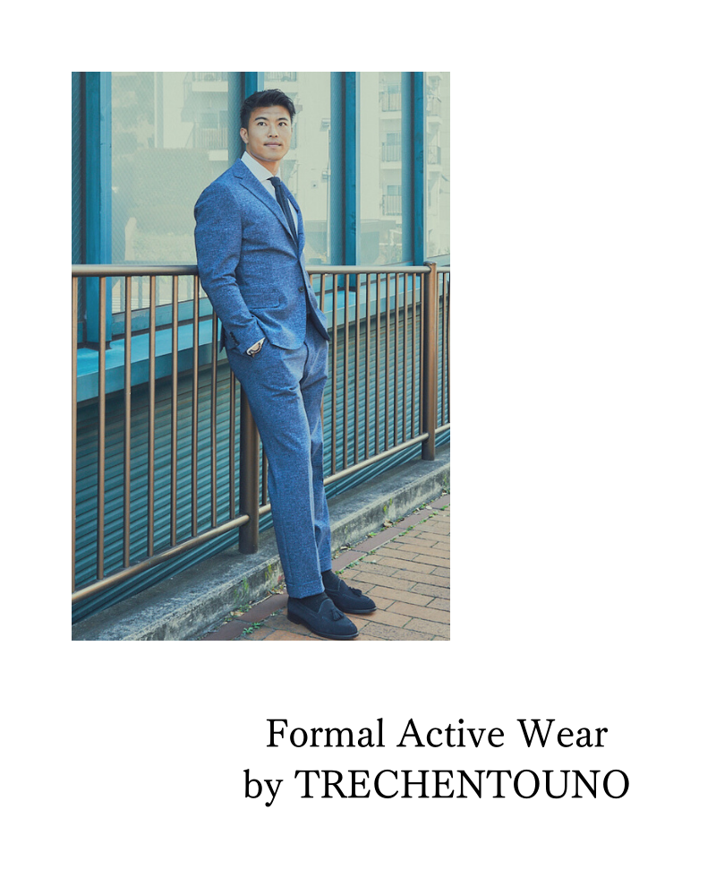 FormalActiveWearのスーツを着用する男性の画像